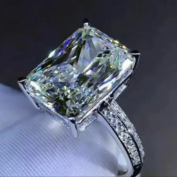 New 5 Ct 925 Sterling Silver Engagement Ring - Picture 3 of 7